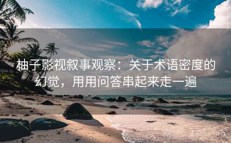 柚子影视叙事观察：关于术语密度的幻觉，用用问答串起来走一遍